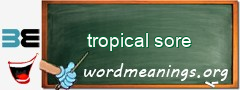 WordMeaning blackboard for tropical sore